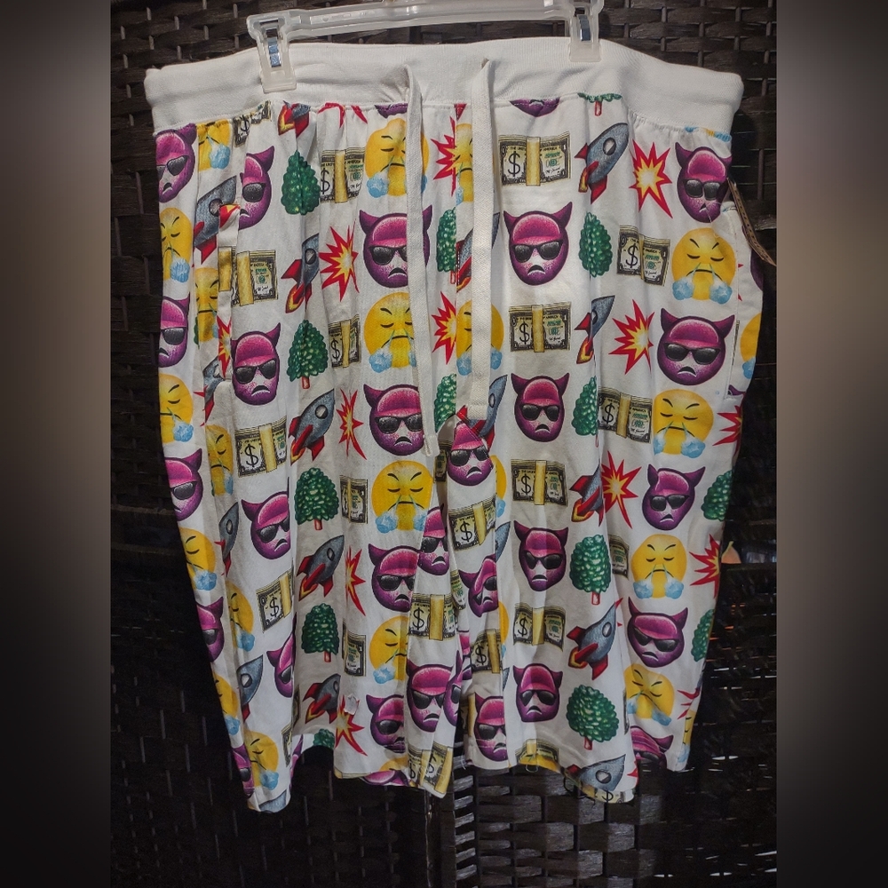 Evolution Emoji Pattern Jogger Shorts Mens 3XL